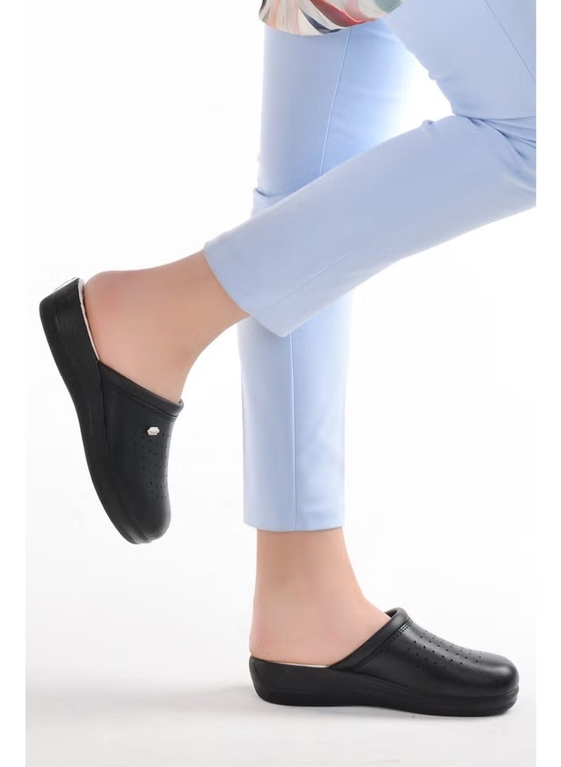 Gezer 04770 4 Point Anatomical Sabo Men Women Slippers Hospital & Business Black - Image 2